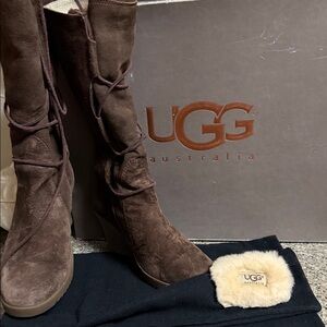 UGG Chocolate Brown Suede Boots